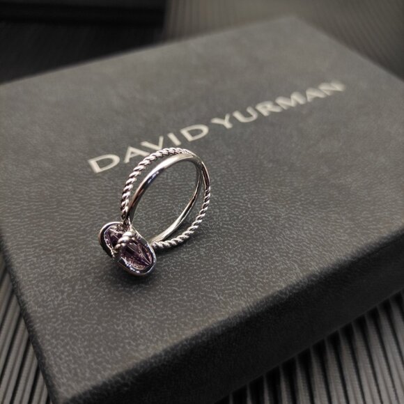 David Yurman 11mm hexagonal purple diamond ring - Picture 5 of 6